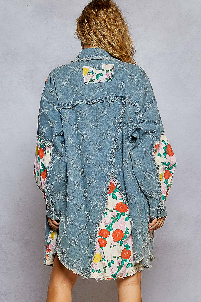 Denim Floral jacket by POL