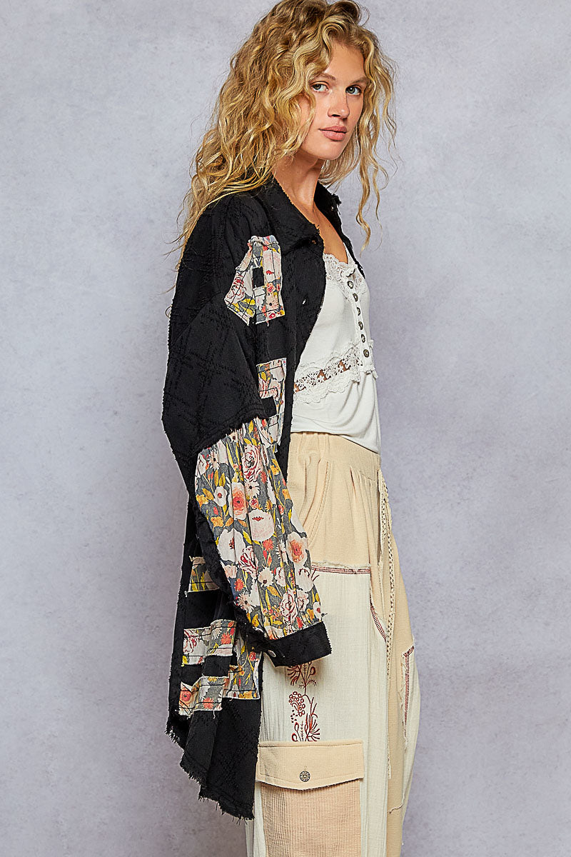 Black Floral jacket by POL