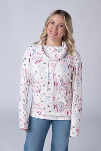 Wildflower Gardens Funnel Neck Long Sleeve S- 2XL