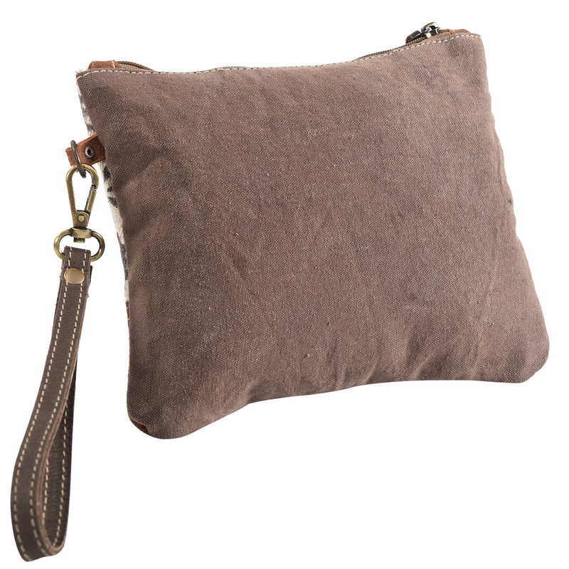 Rug Wristlet with Leather Corner Clutch