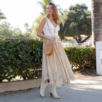 Prairie Dream Wanderer Skirt Shirred Elastic Midi Skirt