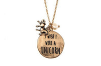 "I wish I were a unicorn" stamped necklace