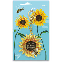 Sunflower Bee key fob clip