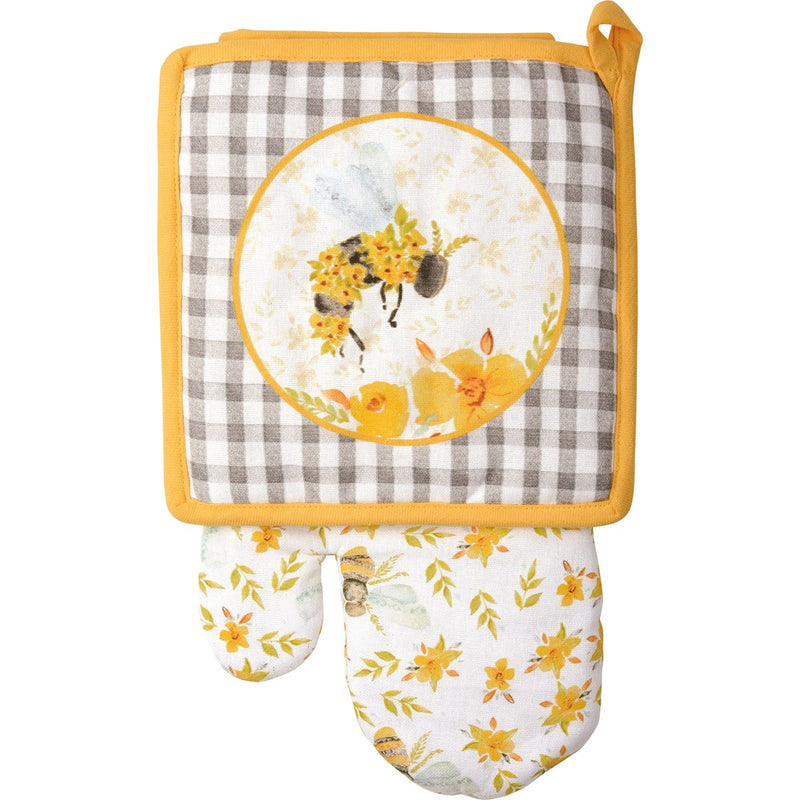 Bee Kitchen Oven Mitt Set