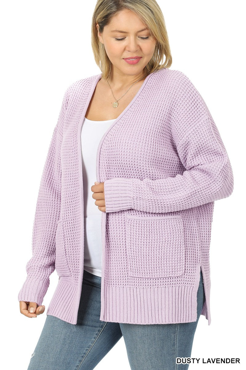 Lavender Knit with Open Cardigan 1X - 3XL