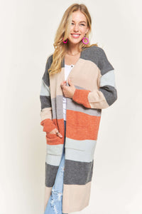 Charcoal Rust Color Block Cardigan * on sale