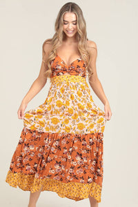 V NECK TWIST FRONT CUT OUT  MAXI