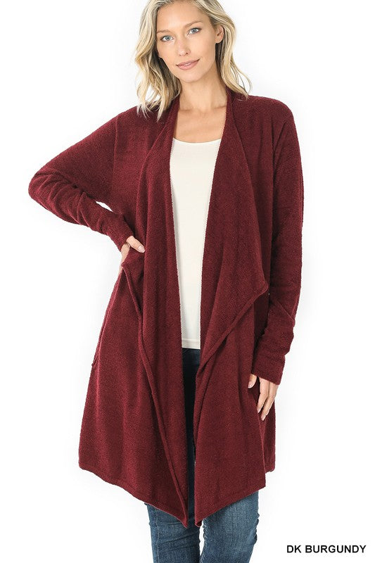 Wine Waterfall Cardigan