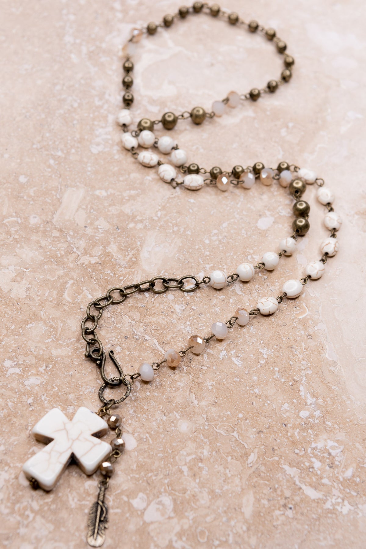 Boho Cross pendant necklace