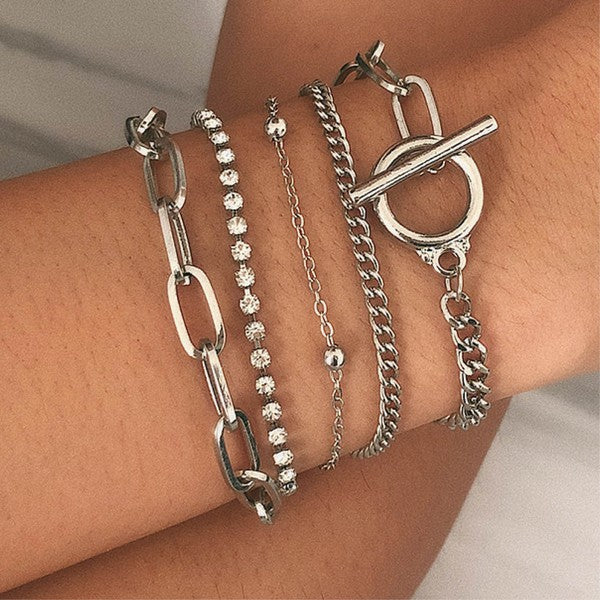 Stainless Steel chain link bracelet set *