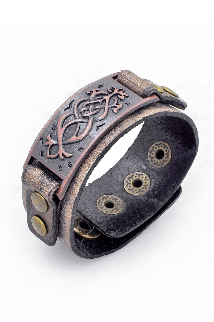 Celtic Leather stamped bracelet