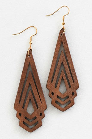 Wooden Angles Earring Set