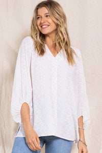 Light Grey Aztec blouse Sm - 3XL