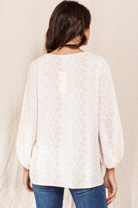 Light Peach Aztec blouse Sm - 3XL