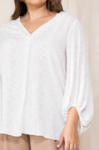 Light Grey Aztec blouse Sm - 3XL