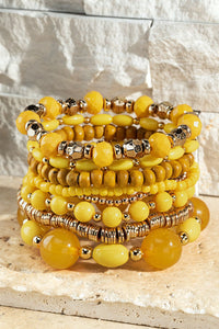 Daffodil Seed Bead bracelet with charm accents