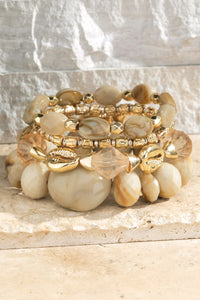 Chunky Bauble Bead bracelet with charm accents