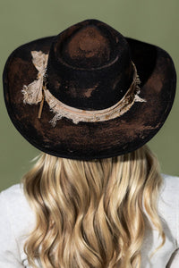 Vintage Versatile Shapeable Cowgirl & Fedora Hat: BLACK