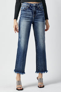 Missy Frayed Straight Ankle Jeans Sz 9- 3X * on sale