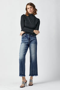 Missy Frayed Straight Ankle Jeans Sz 9- 3X