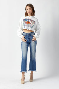 High Rise Cropped Flare Jeans by Risen