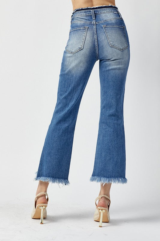 High Rise Cropped Flare Jeans by Risen