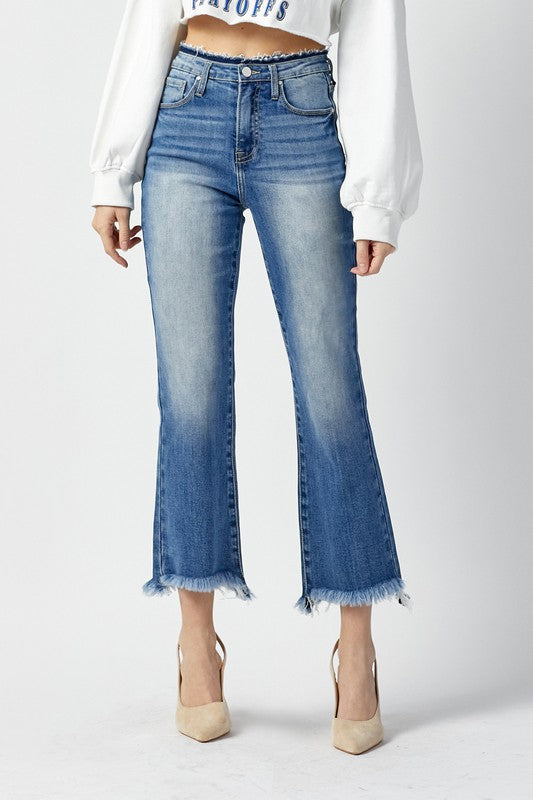 High Rise Cropped Flare Jeans by Risen