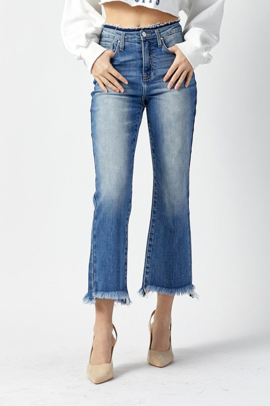 High Rise Cropped Flare Jeans by Risen