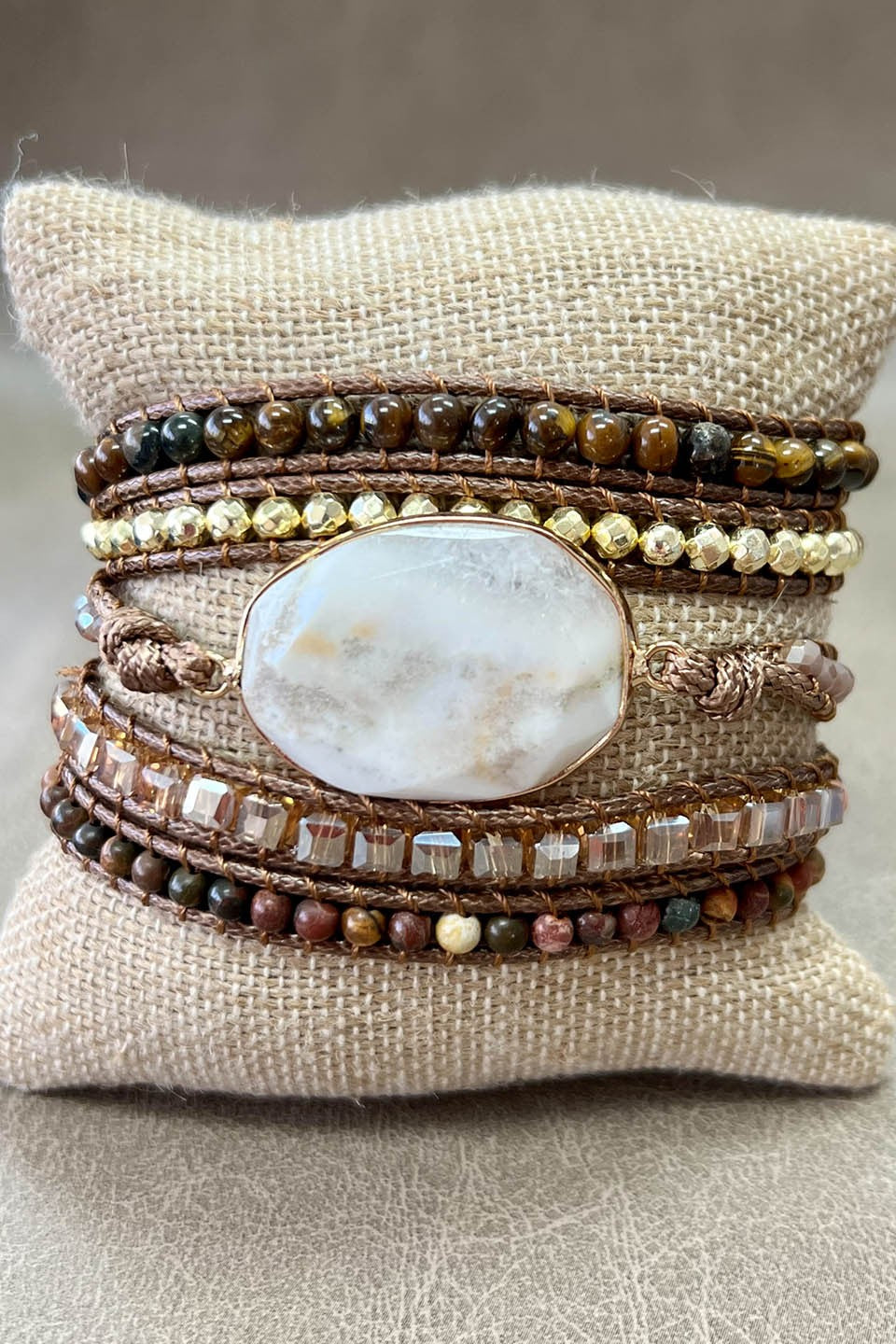 Moonlight stone wrap bracelet