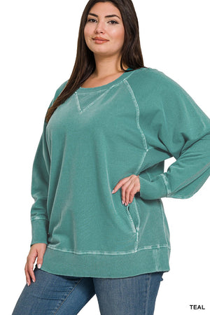 Lake Nights Long Sleeve Sweater in Teal S-3XL