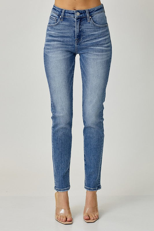 Mid Rise Relaxed Skinny Jeans by Risen