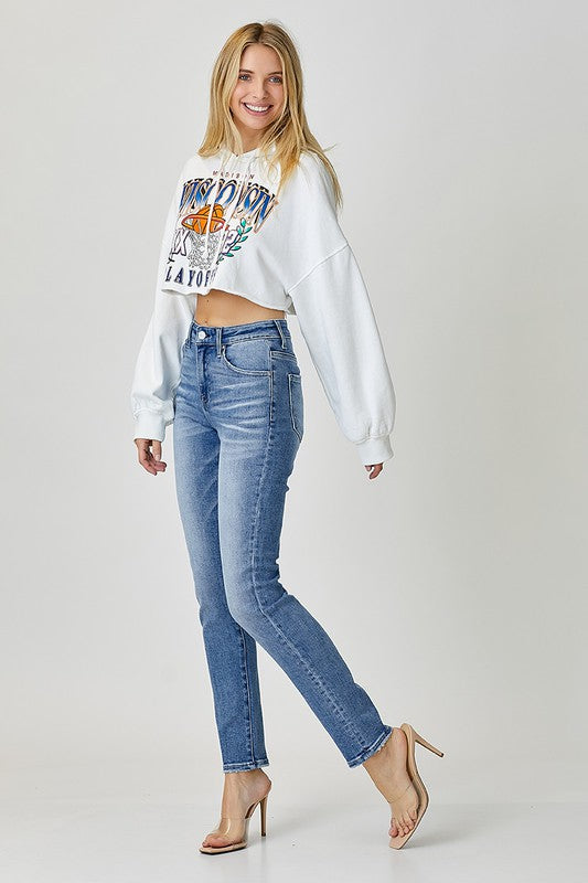 Mid Rise Relaxed Skinny Jeans by Risen