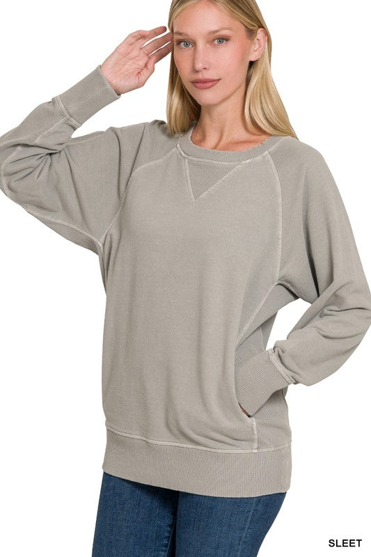 Lake Nights Long Sleeve Sweater in sleet