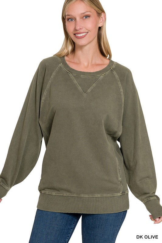 Lake Nights Long Sleeve Sweater in Dark Olive