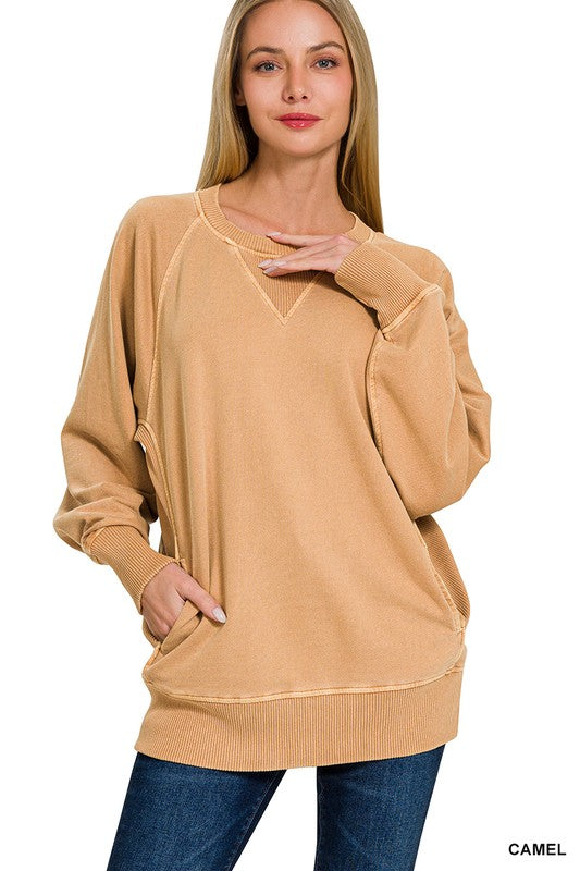 Lake Nights Long Sleeve Sweater in Camel