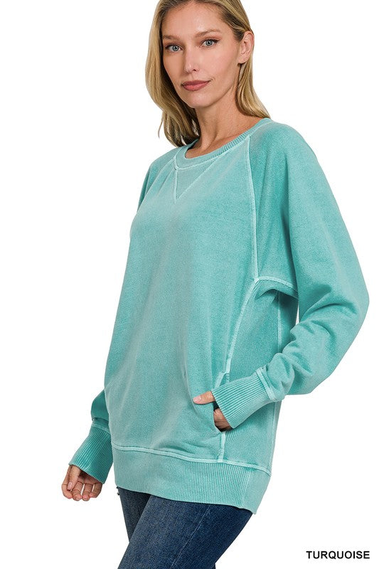 Lake Nights Long Sleeve Sweater in Turqouise