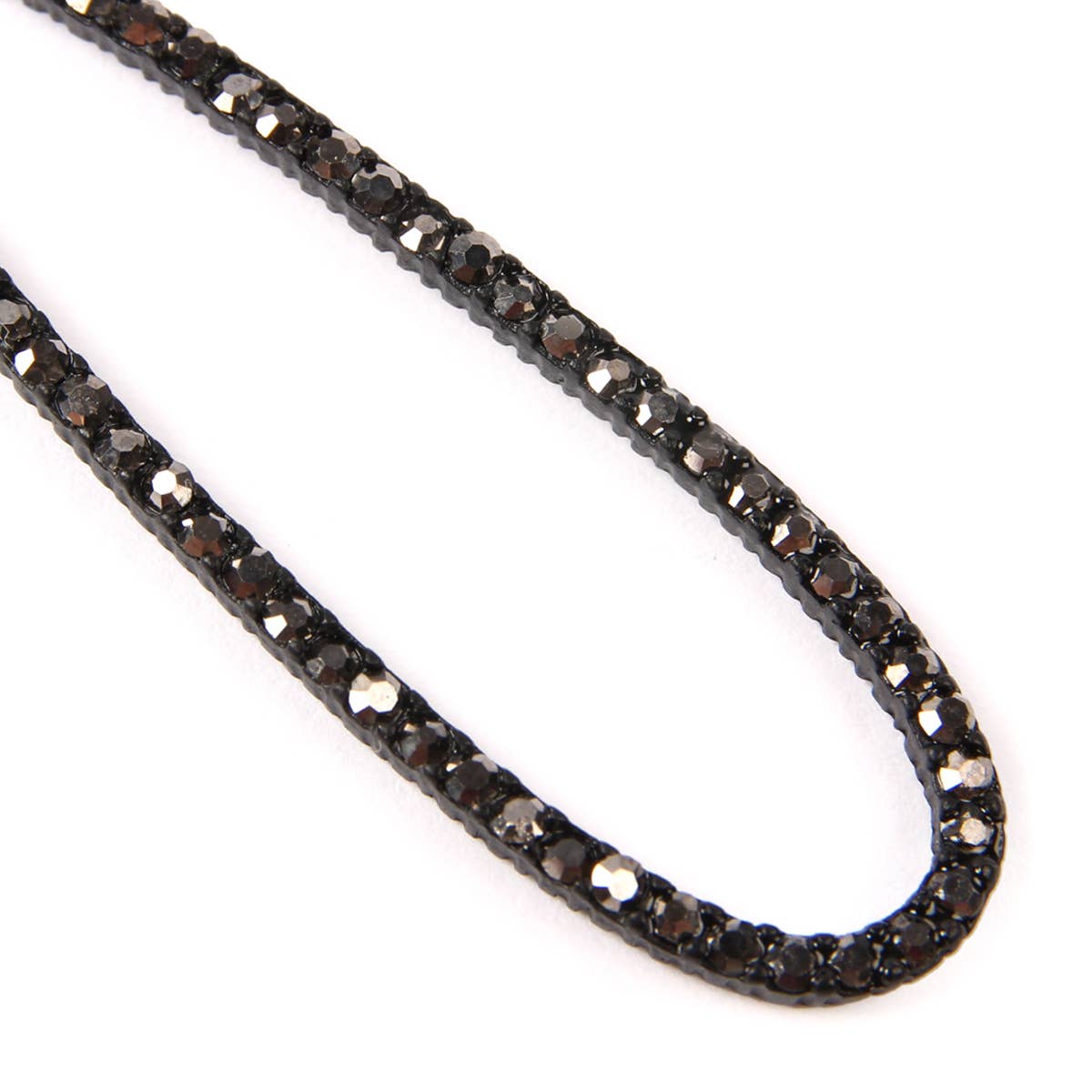 Long Teardrop Rhinestone Earrings: Black