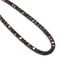 Long Teardrop Rhinestone Earrings: Black