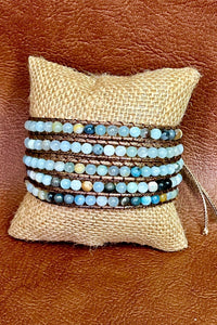 Amazonite stone wrap bracelet