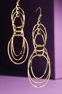 Fauceted Gold Hoop Earring