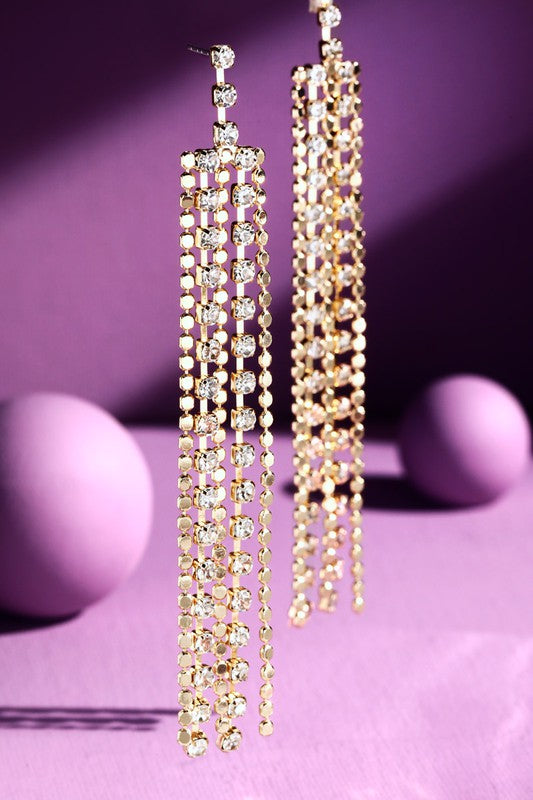 Dazzling Rhinestone Strand Earrings