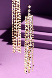 Dazzling Rhinestone Strand Earrings *