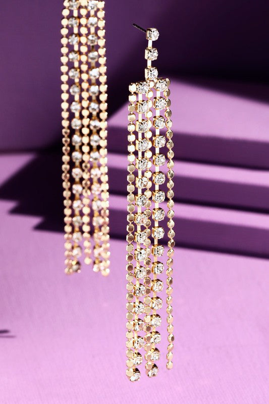 Dazzling Rhinestone Strand Earrings