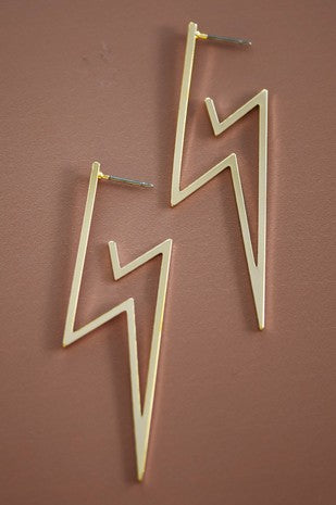 Gold Lightning Bolt Earring