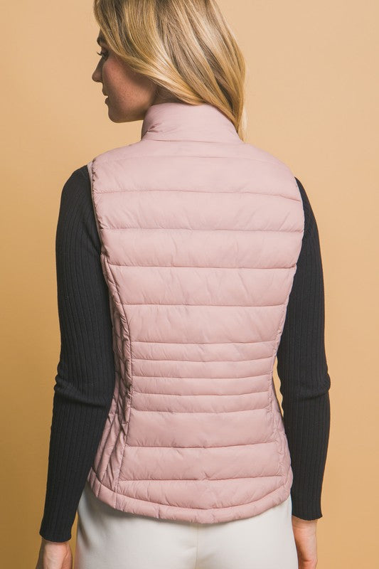 Ultra Lightweight Puffer Vest in mauve