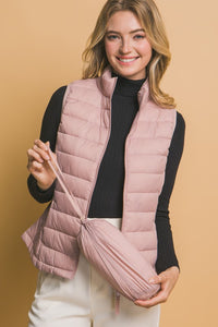 Ultra Lightweight Puffer Vest in mauve