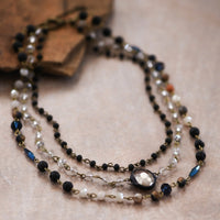 Boho layered bead necklace in mixed colors