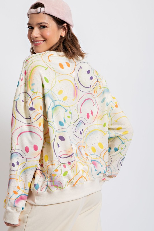 Smiley Long Sleeve Sweater