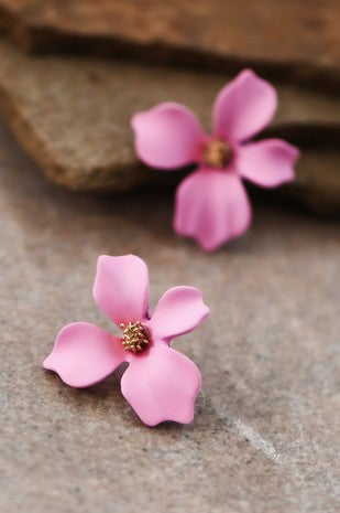Fuschia Flower Stud Earring