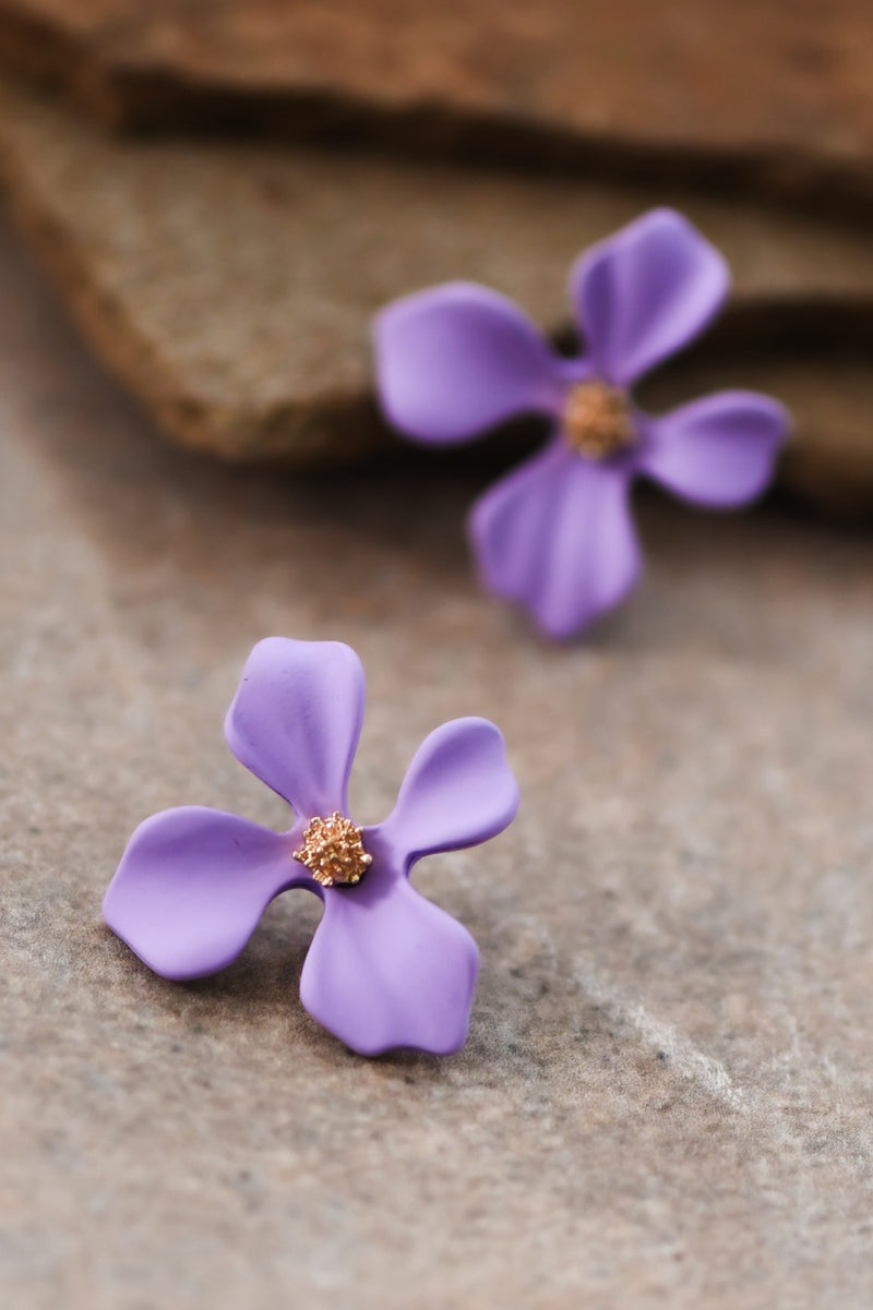 Lilac Flower Stud Earring